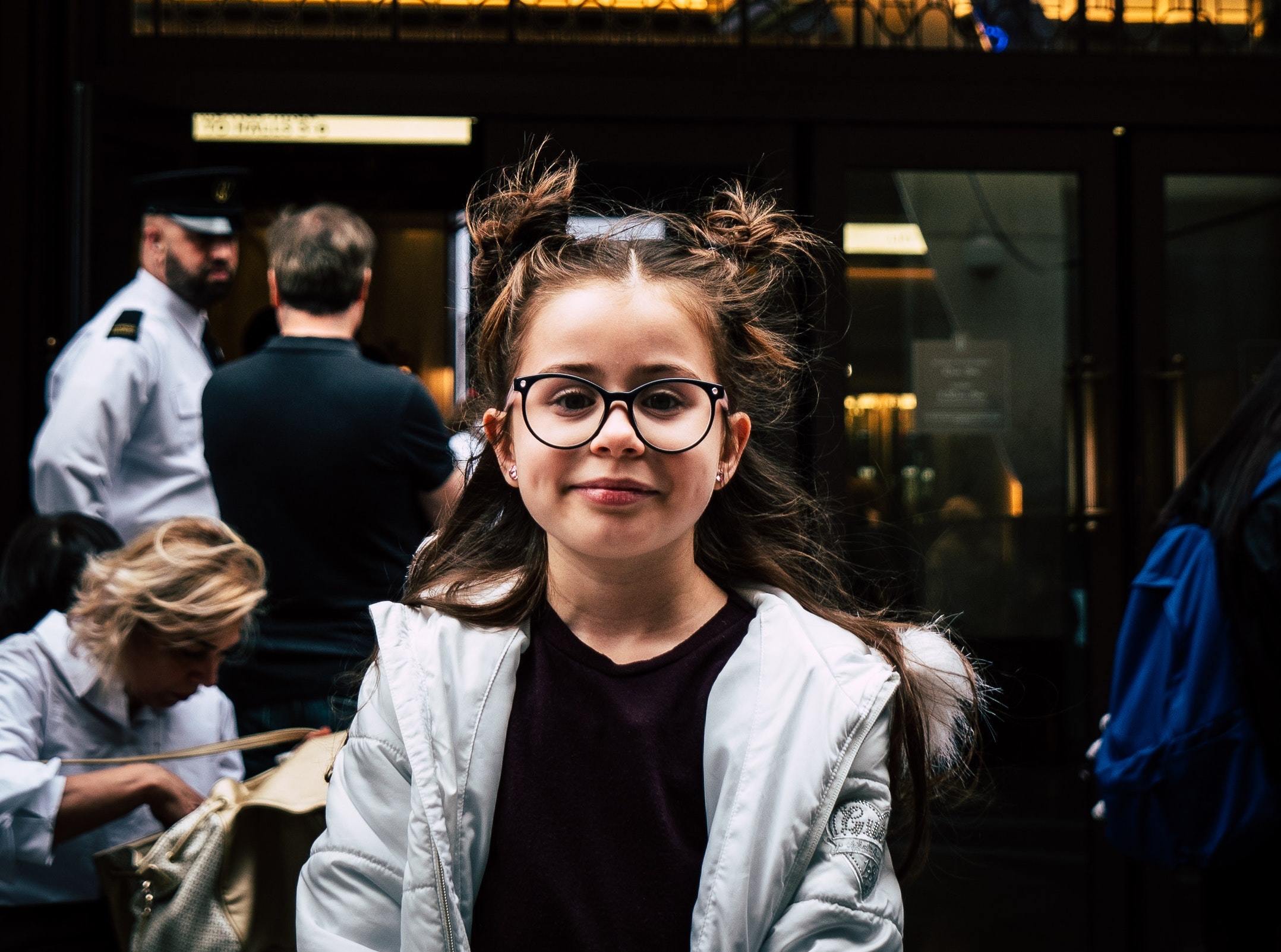 Portrait of a child with glasses on