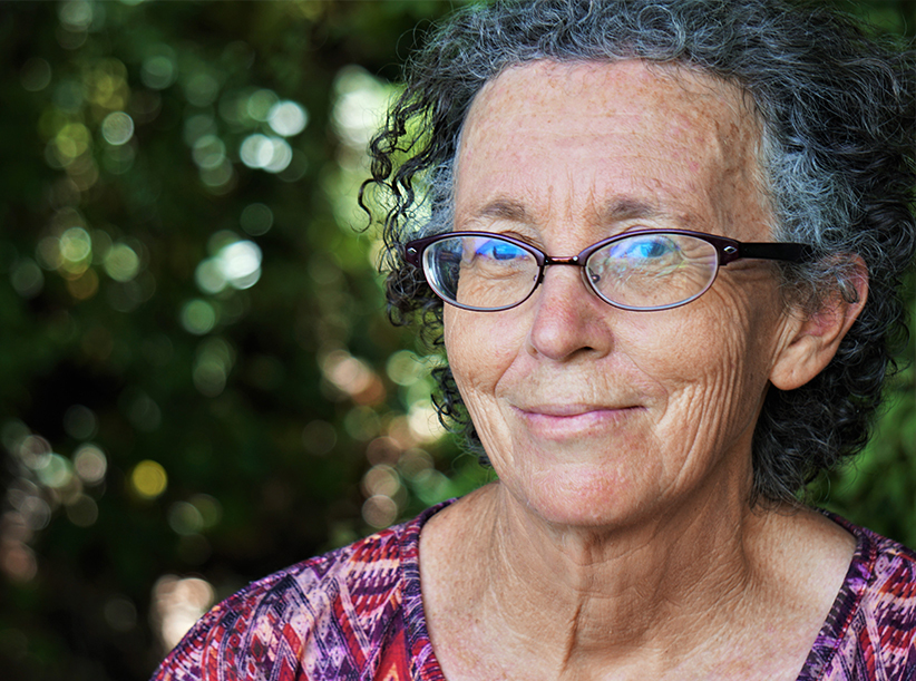 Portrait of woman wearing glasses